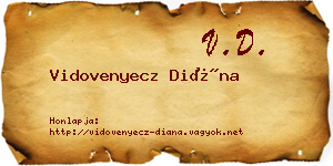 Vidovenyecz Diána névjegykártya