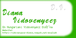 diana vidovenyecz business card